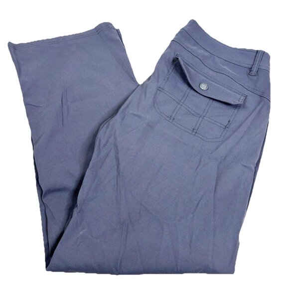 Prana Sz 12 Gray Convertible Zip Off Hiking Outdoor Pants Nylon/elastane EUC - Picture 1 of 12